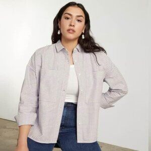 Everlane The Boxy Oxford Gingham - Purple